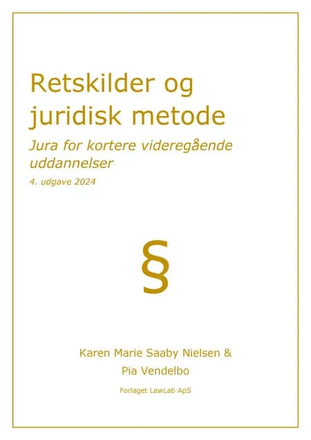 Retskilder og juridisk metode af Pia Vendelbo