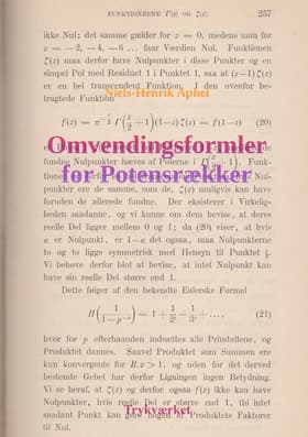 Omvendingsformler for Potensrækker af Niels-Henrik Aphel