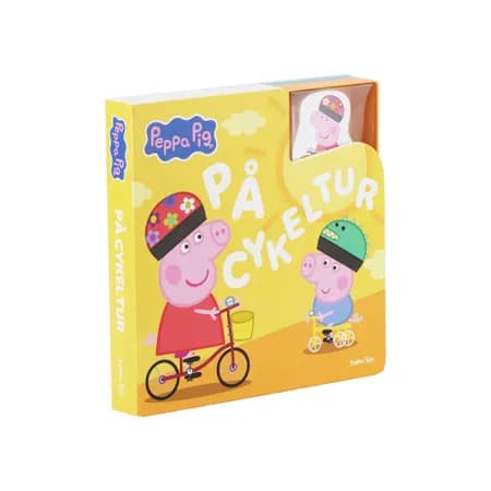 Gurli Gris Bog med Træfigurer - På cykeltur 