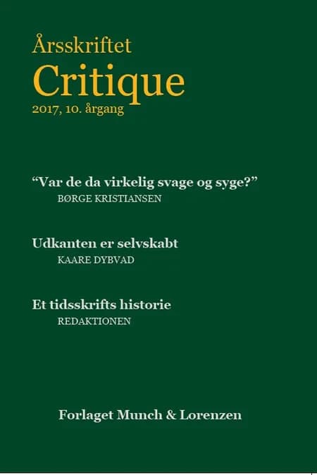 Årsskriftet Critique X 