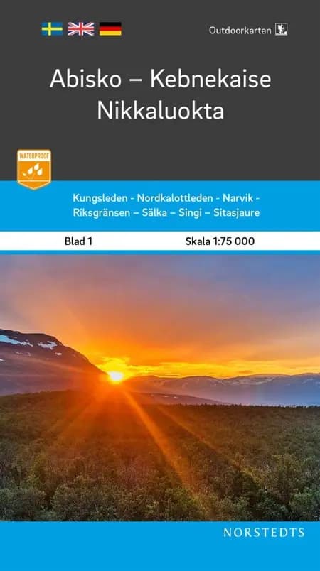 Abisko-Kebnekaise-Nikkaluokta 1:75.000 af Norstedts