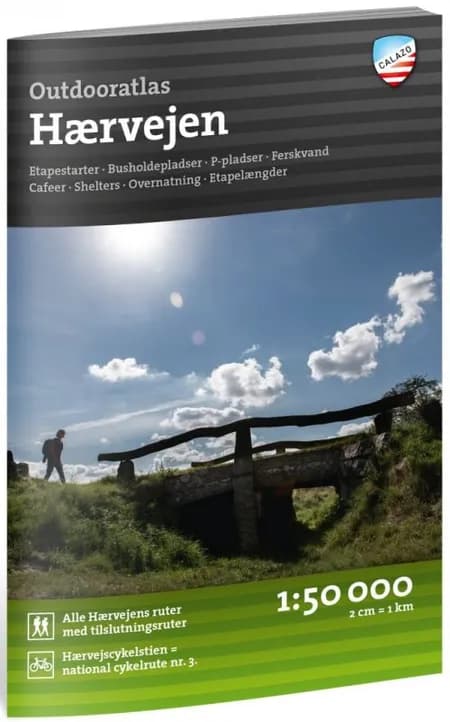 Outdooratlas Hærvejen 1:50 000 af Calazo Förlag