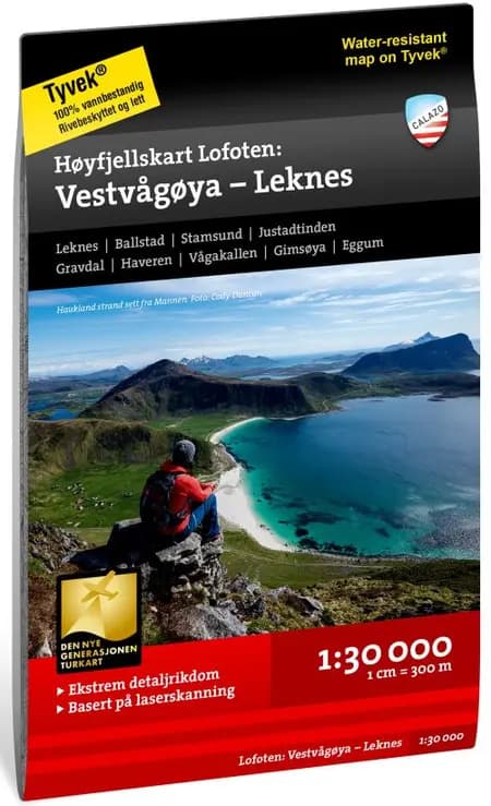 Lofoten : Vestvågøya - Leknes 1:30 000 af Calazo