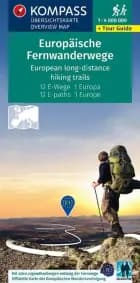 Europäische Fernwanderwege - European Long-distance hiking trails, Kompass Overview Maps + Tour Guide