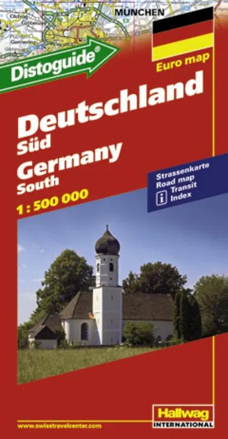 Hallwag, vejkort, Tyskland Syd (m/ distoguide) 