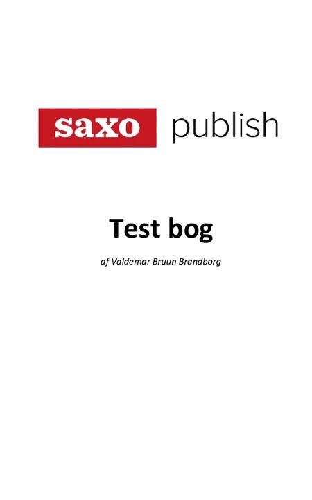 TEST BOG: Saxo Publish af Valdemar Bruun Brandborg