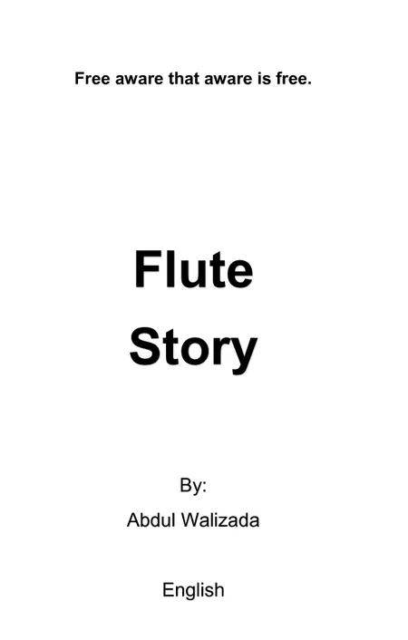 flute story af Abdul Mohammad Walizada