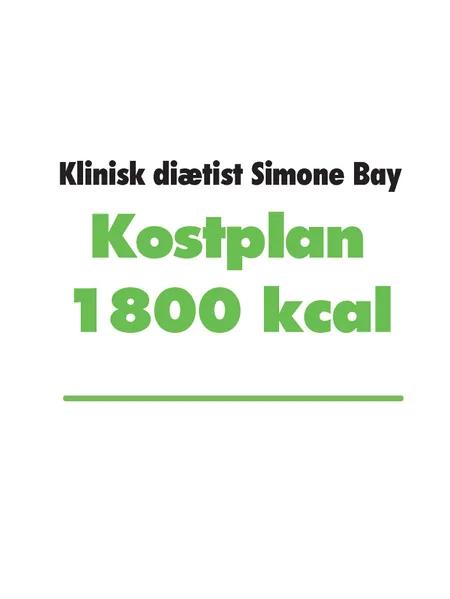 Kostplan 1800 kcal af Simone Bay