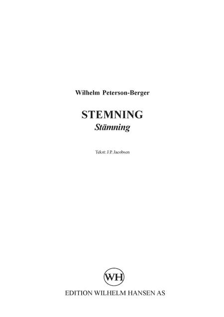 Stemning / Stämning af Wilhelm Peterson-Berger