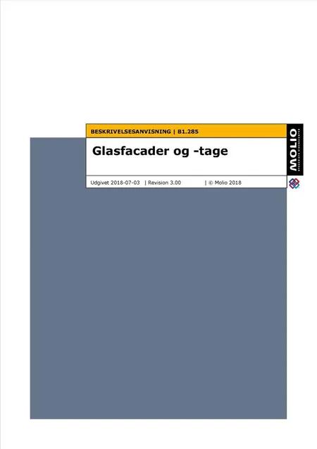 Beskrivelsesanvisng- Glasfacader , leveranc B1.285 