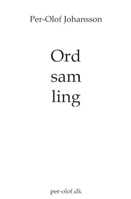 Ordsamling af Per-Olof Johansson