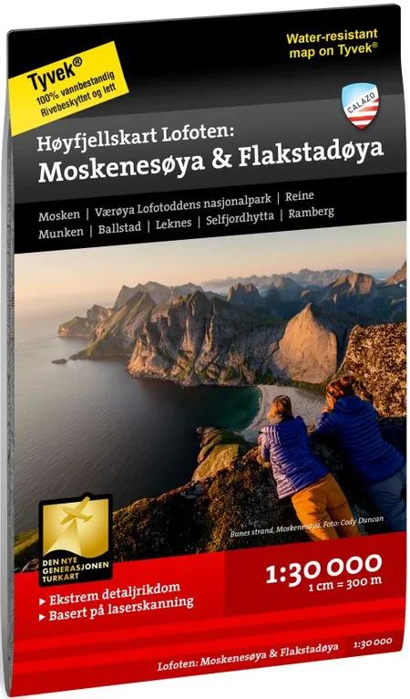 Høyfjellskart Lofoten : Moskenesøya & Flakstadøya 1:30 000 af Calazo